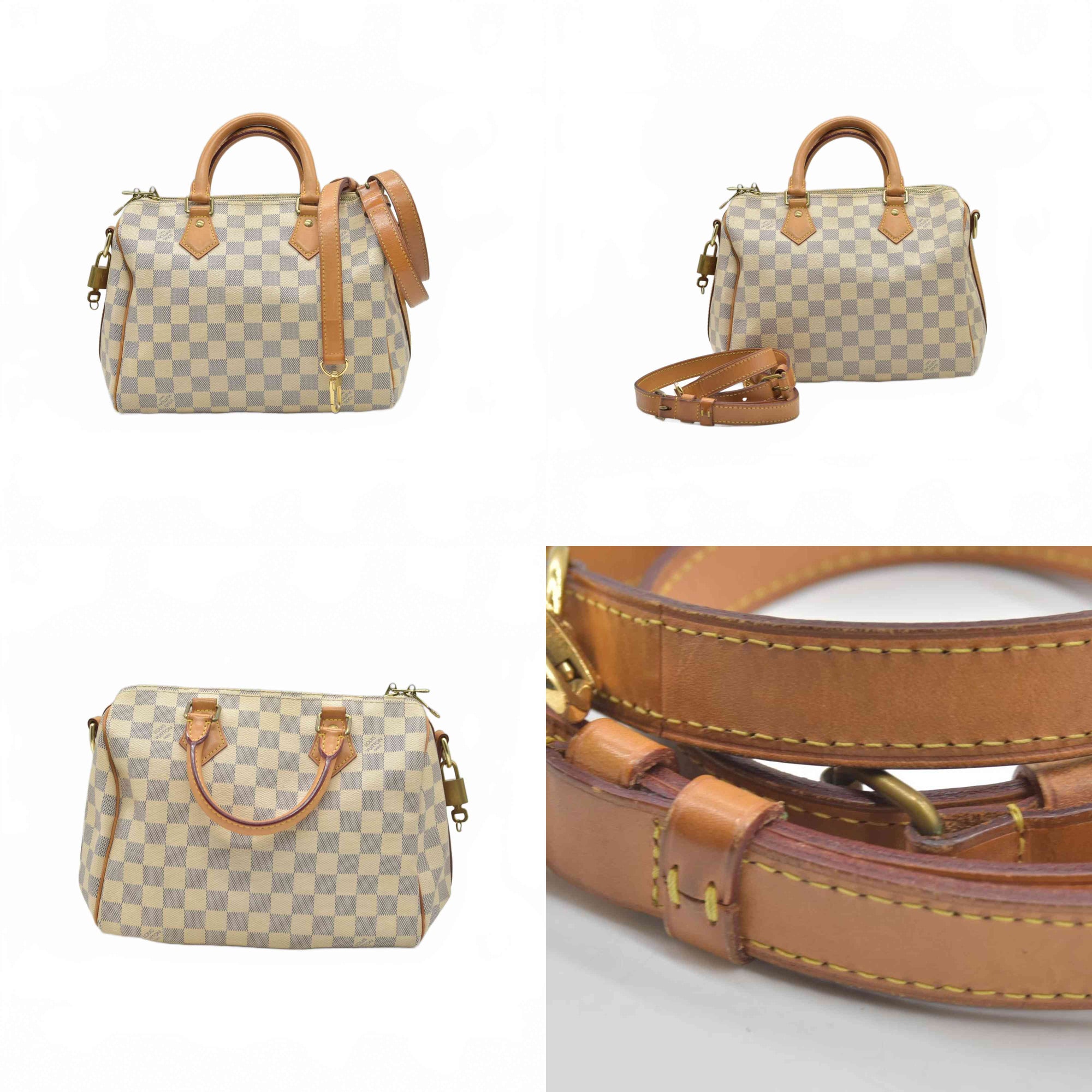 $1940 Louis Vuitton Damier Azur Speedy Bandouliere 25 DU3184
