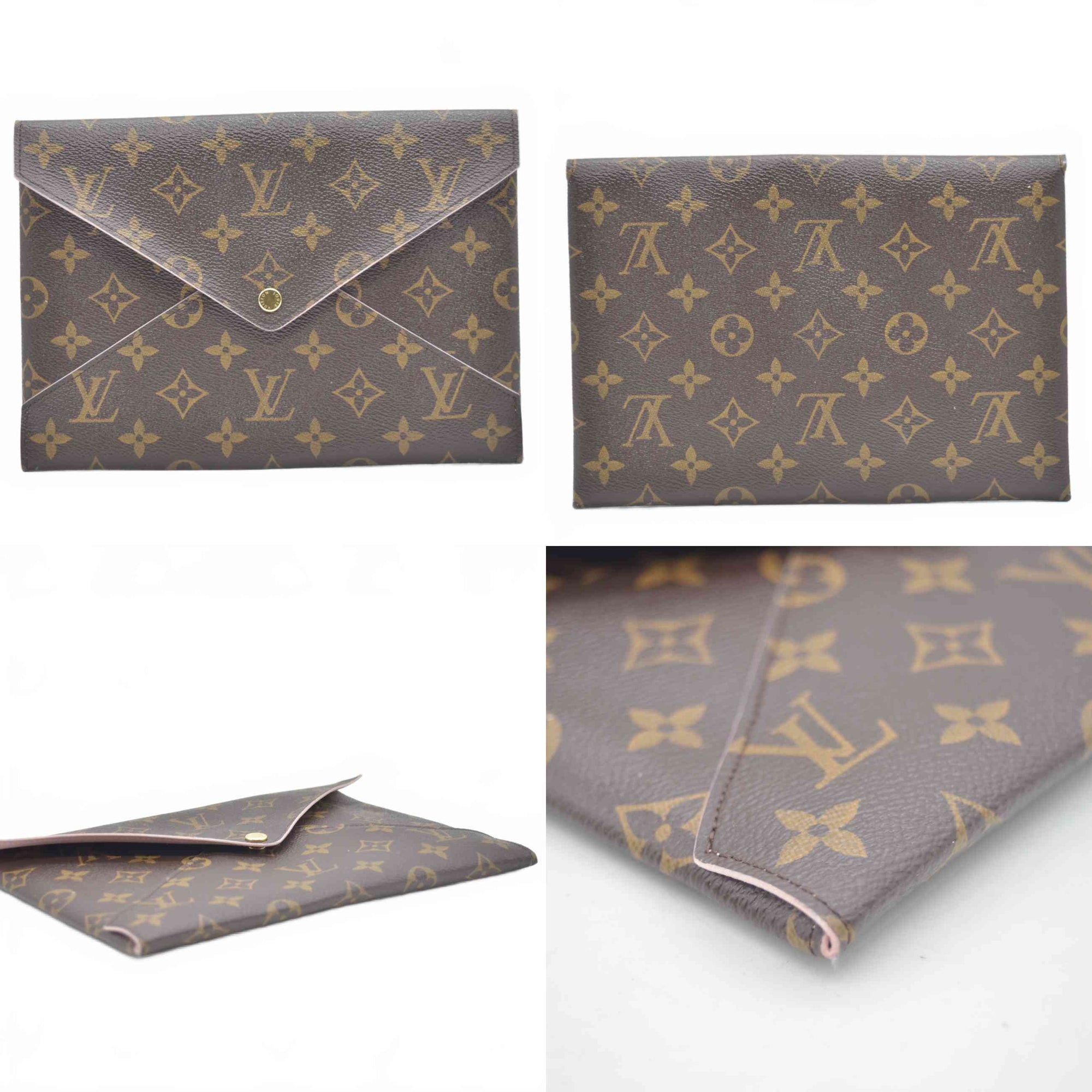 $845 2017 Louis Vuitton Monogram Large Kirigami Pochette Insert Rose Ballerine SP3107