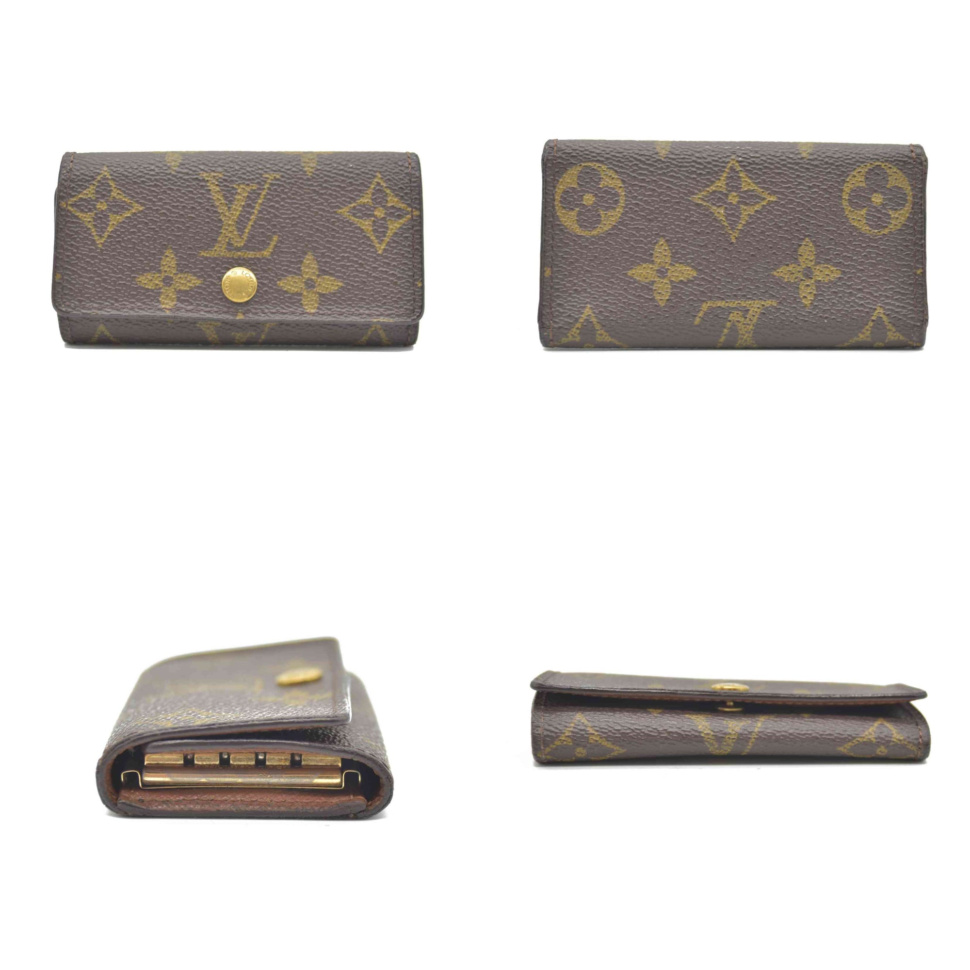 Louis Vuitton Monogram Multicles 4 Ring Key Case Brown TH0050