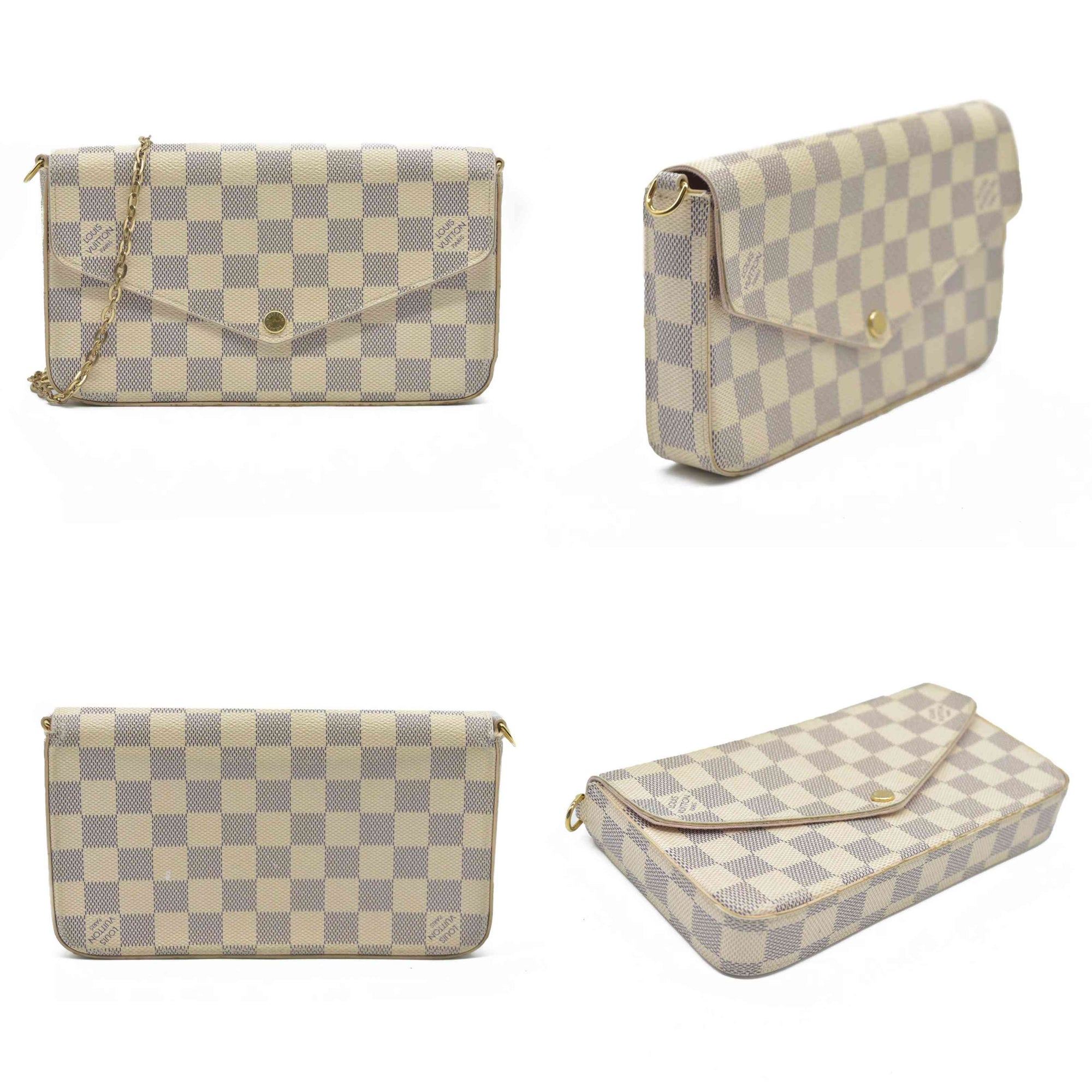 $1580 Louis Vuitton Damier Azur Pochette Félicie