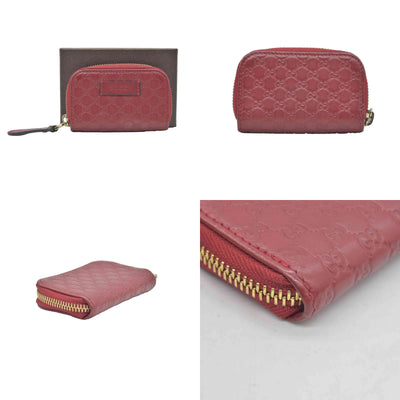 $390 Gucci Microguccissima Zip Around Key Case Red CONSIGNMENT
