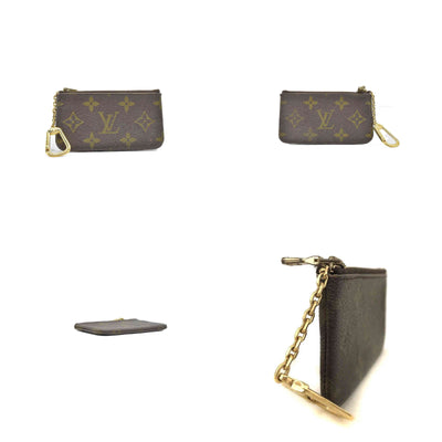 $345 Louis Vuitton Monogram Pochette Cles Wallet Coin Purse Brown