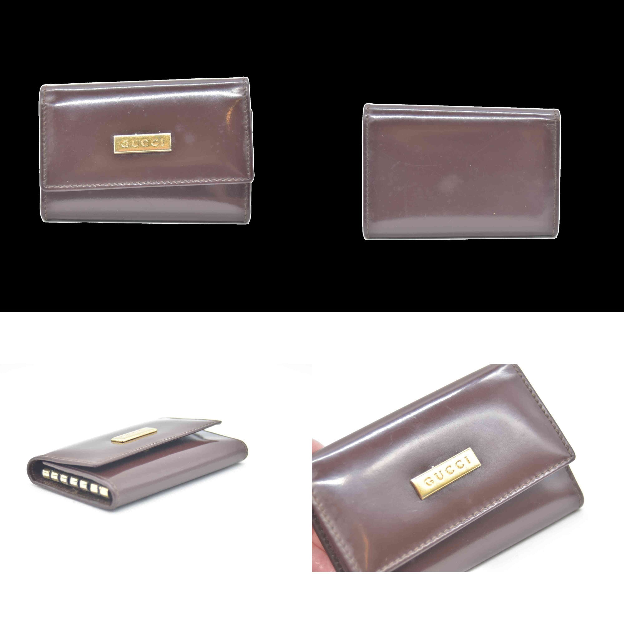 GUCCI Double G Leather 6 Ring Key Case Brown CONSIGNMENT