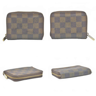 $560 2009 Louis Vuitton Damier Ebene Zippy Coin Wallet  SN0089