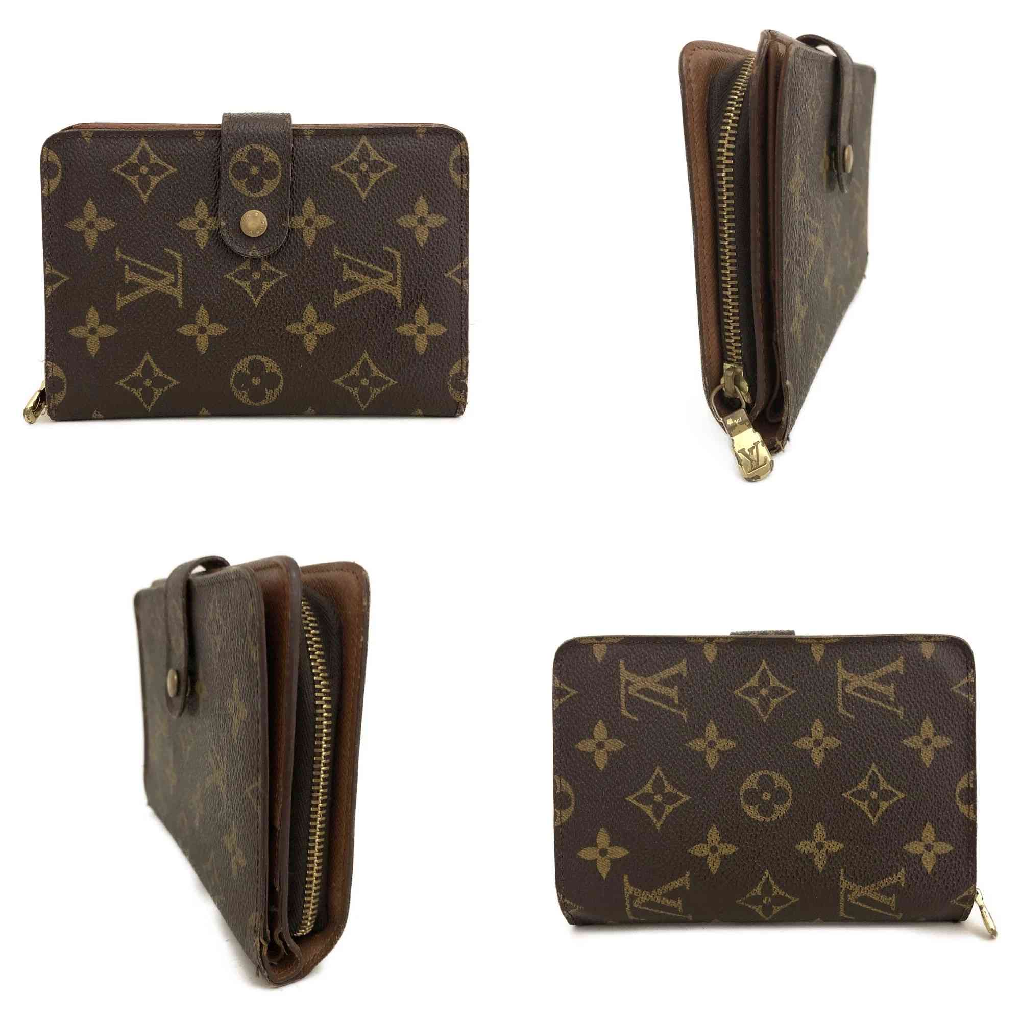 Louis Vuitton Monogram Porte Papier Zippe Bifold Wallet Brown SP1919