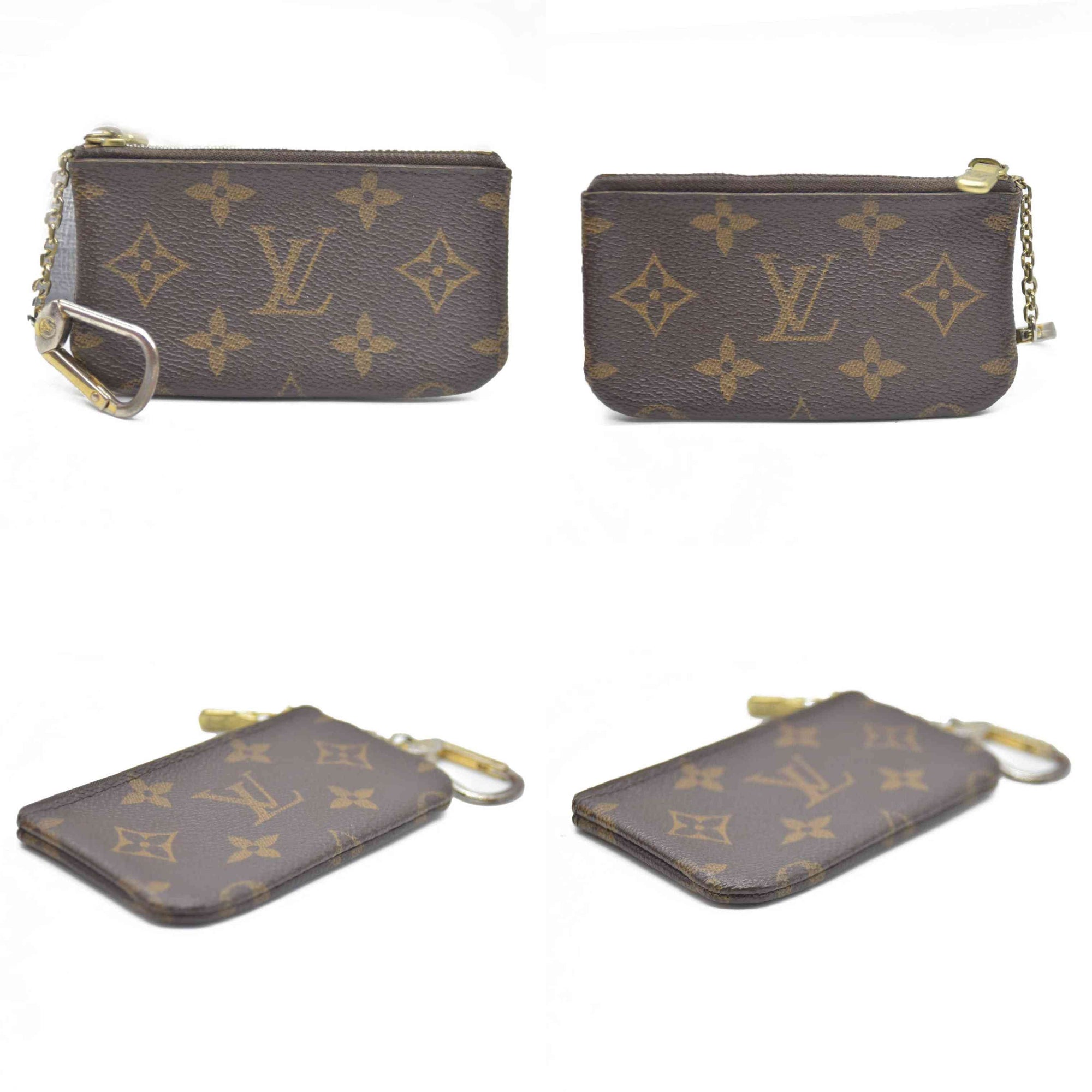 Louis Vuitton Monogram Pochette Cles Wallet Coin Purse Brown CA3101