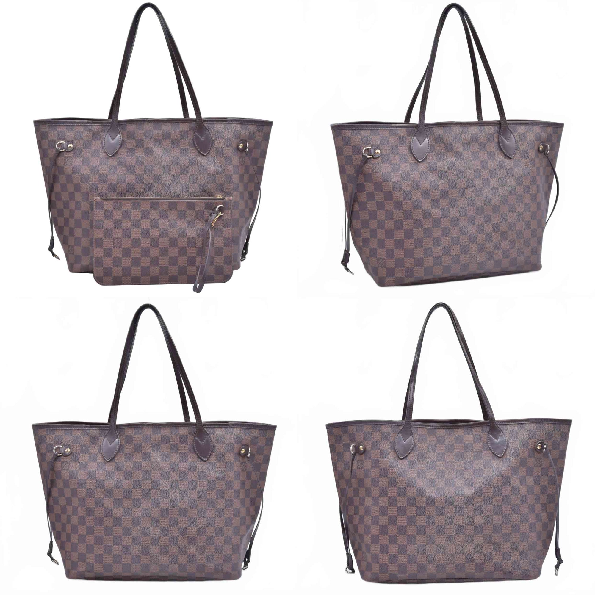 $2240 2015 Louis Vuitton Damier Ebene Neverfull MM with Pouch SF5105 10021107