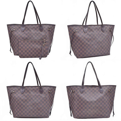 $2240 2015 Louis Vuitton Damier Ebene Neverfull MM with Pouch SF5105 10021107