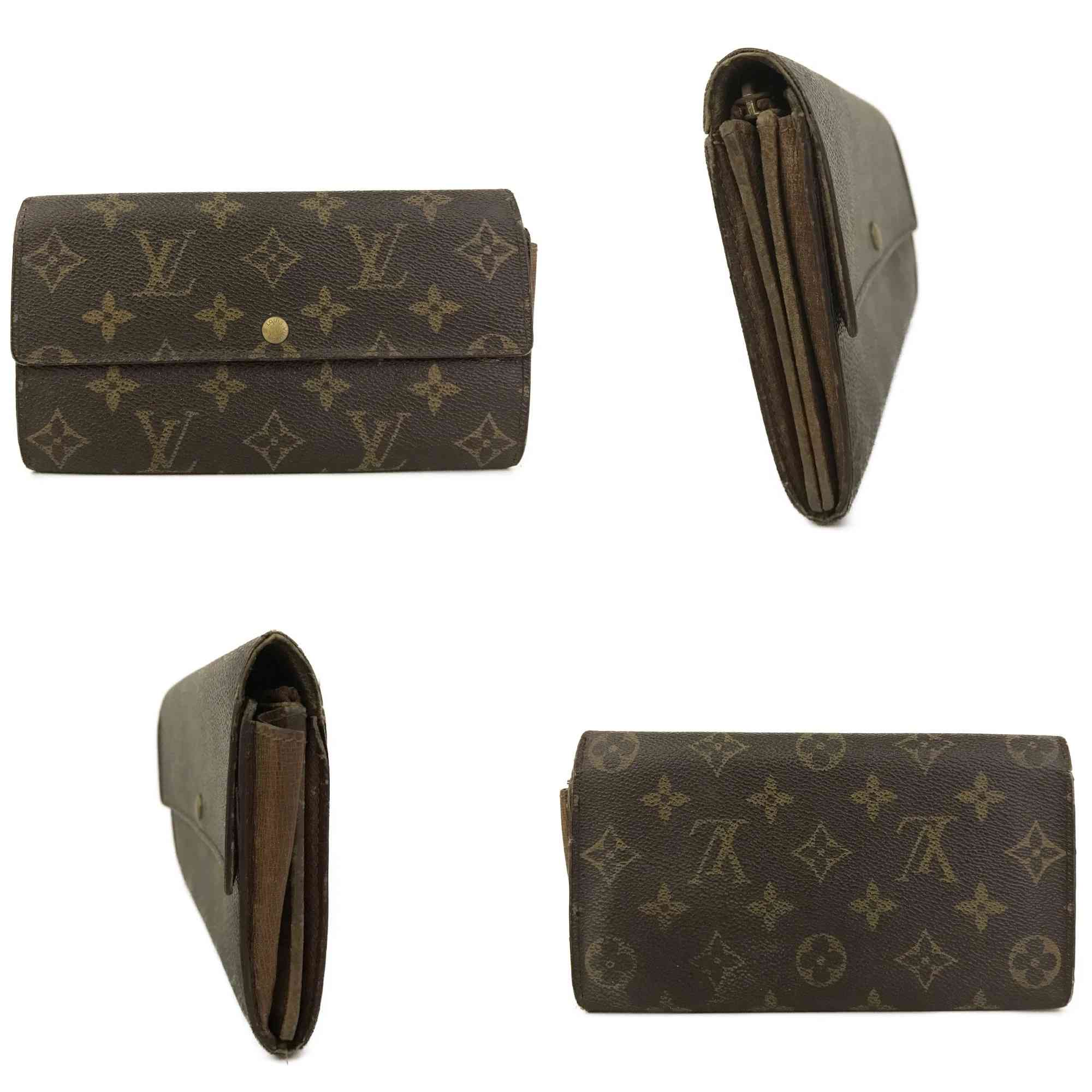 Louis Vuitton Monogram Portefeiulle Sarah Long Bifold Wallet Brown TH0926