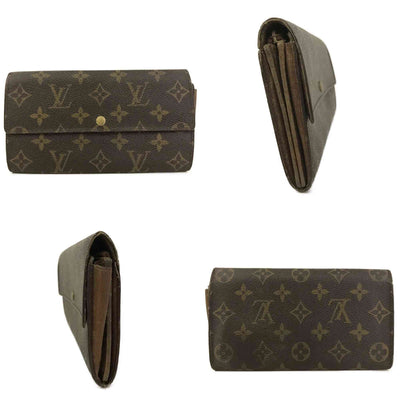 Louis Vuitton Monogram Portefeiulle Sarah Long Bifold Wallet Brown TH0926