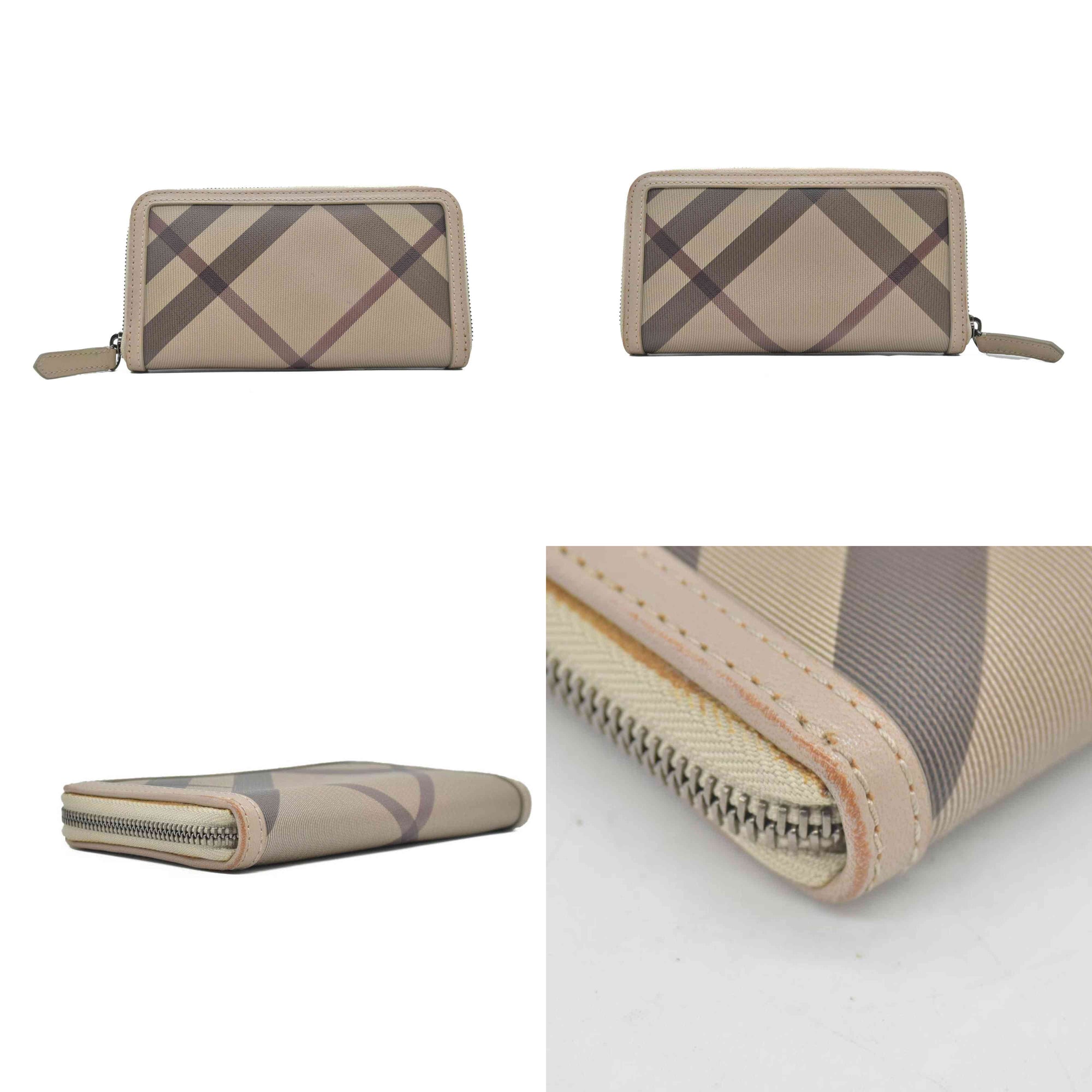 $680 Burberry Smoked Check Super Nova Check Pattern Continental Wallet CONSIGNMENT