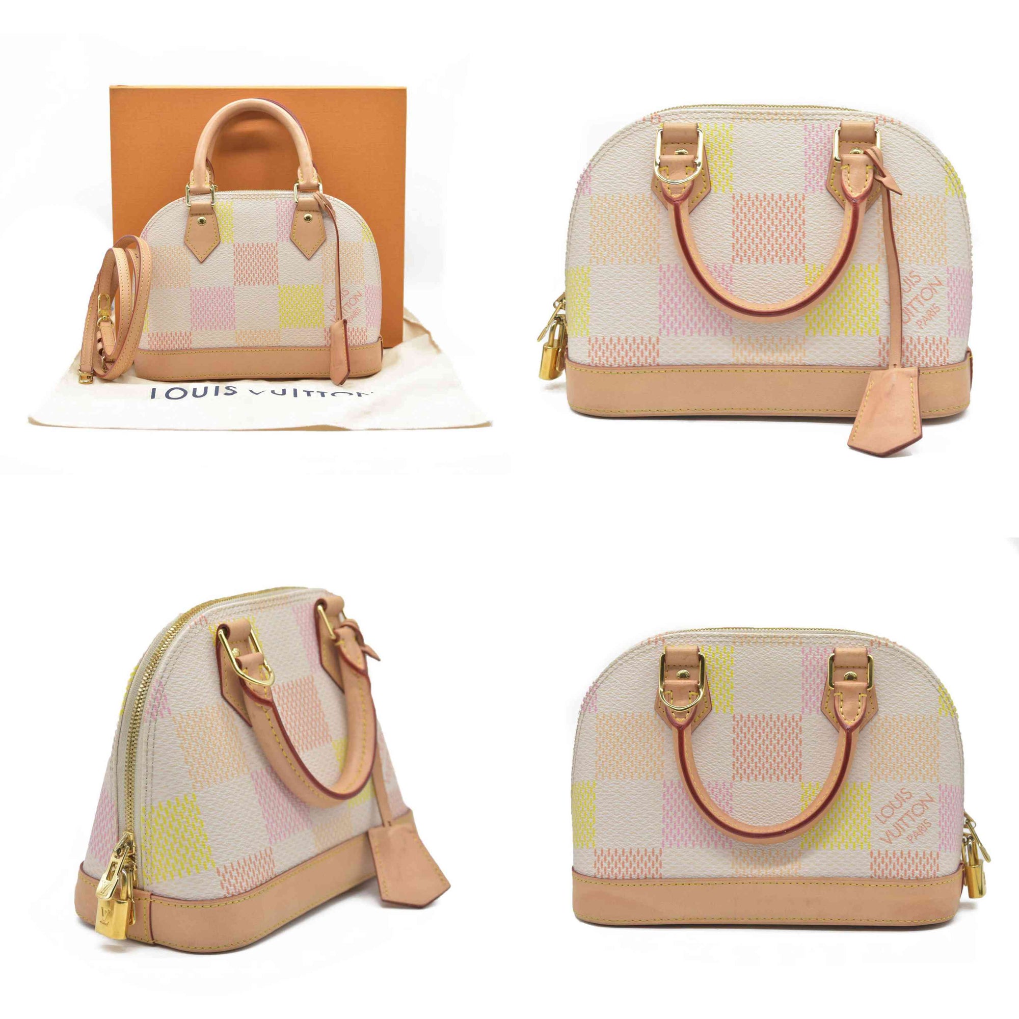 $2600 Louis Vuitton  Damierlicious Alma BB Rose Peach