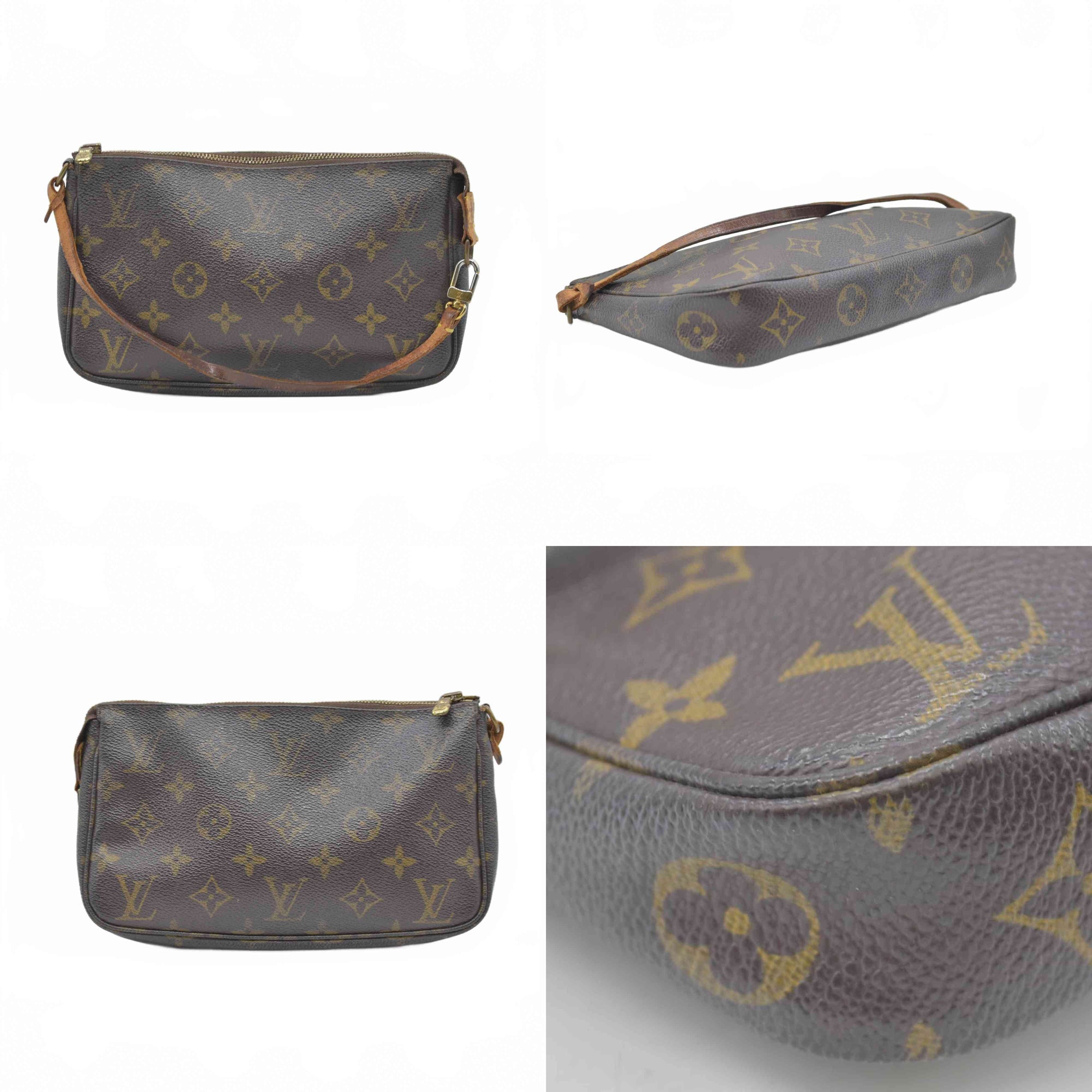 $1290 2001 Louis Vuitton Accessories Pouch Pochette Accessoires Brown Monogram SD0061
