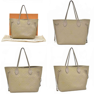 $2710 Louis Vuitton  Empreinte Monogram Giant Neverfull MM Tourterelle Tote