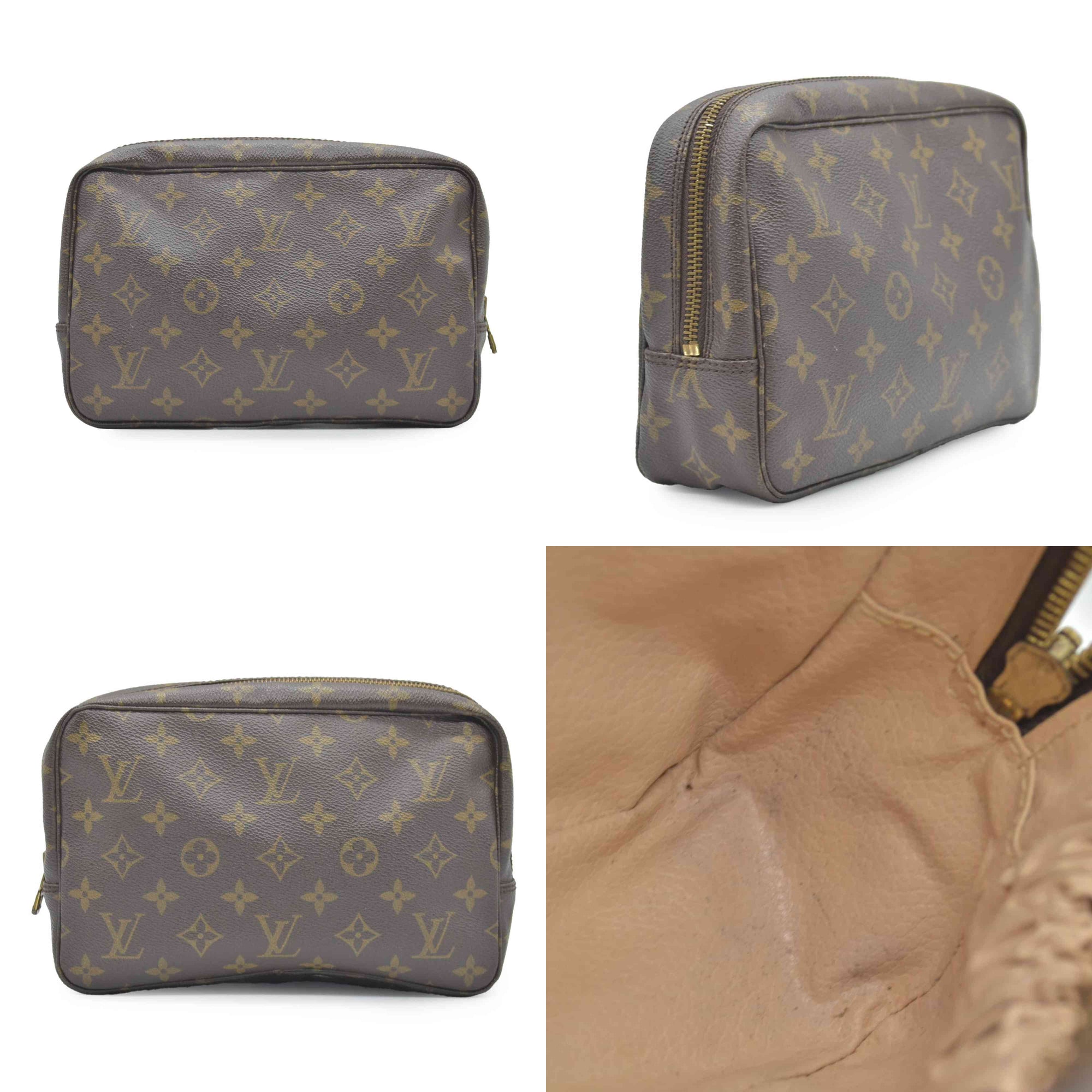 $600 1986 Louis Vuitton Monogram Trousse Toilette 23 Clutch Pouch Bag 864TH