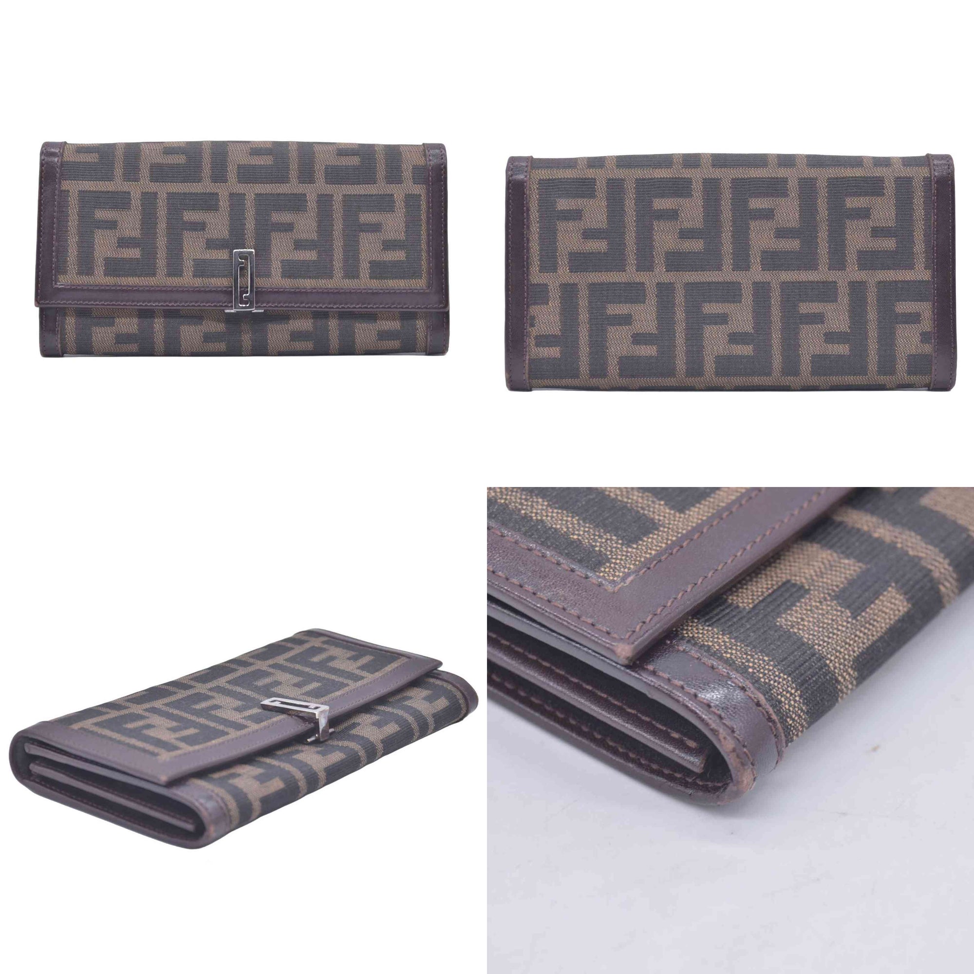 Fendi Fendi Tobacco Zucca Canvas Vintage Flap Wallet CONSIGNMENT