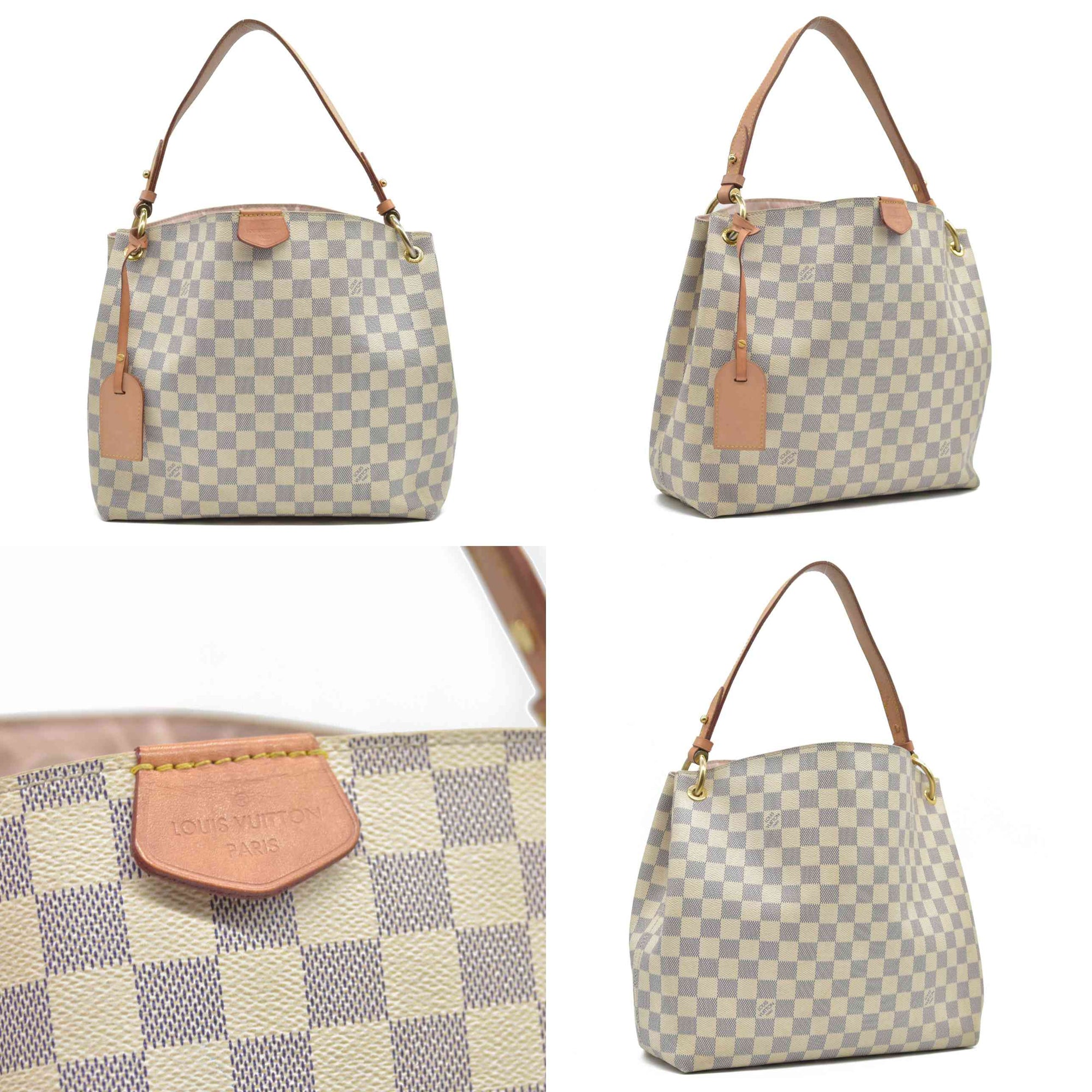 LOUIS VUITTON Damier Azur Graceful PM Tote with Tag $1980