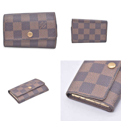 $280 2003 LOUIS VUITTON Damier Ebene 6 Key Holder CT0083 CONSIGNMENT 10021450