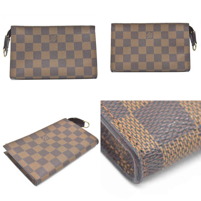 AUCTION $1290 Louis Vuitton Damier Ebene Accessories Pouch for Marais Toiletry Bag