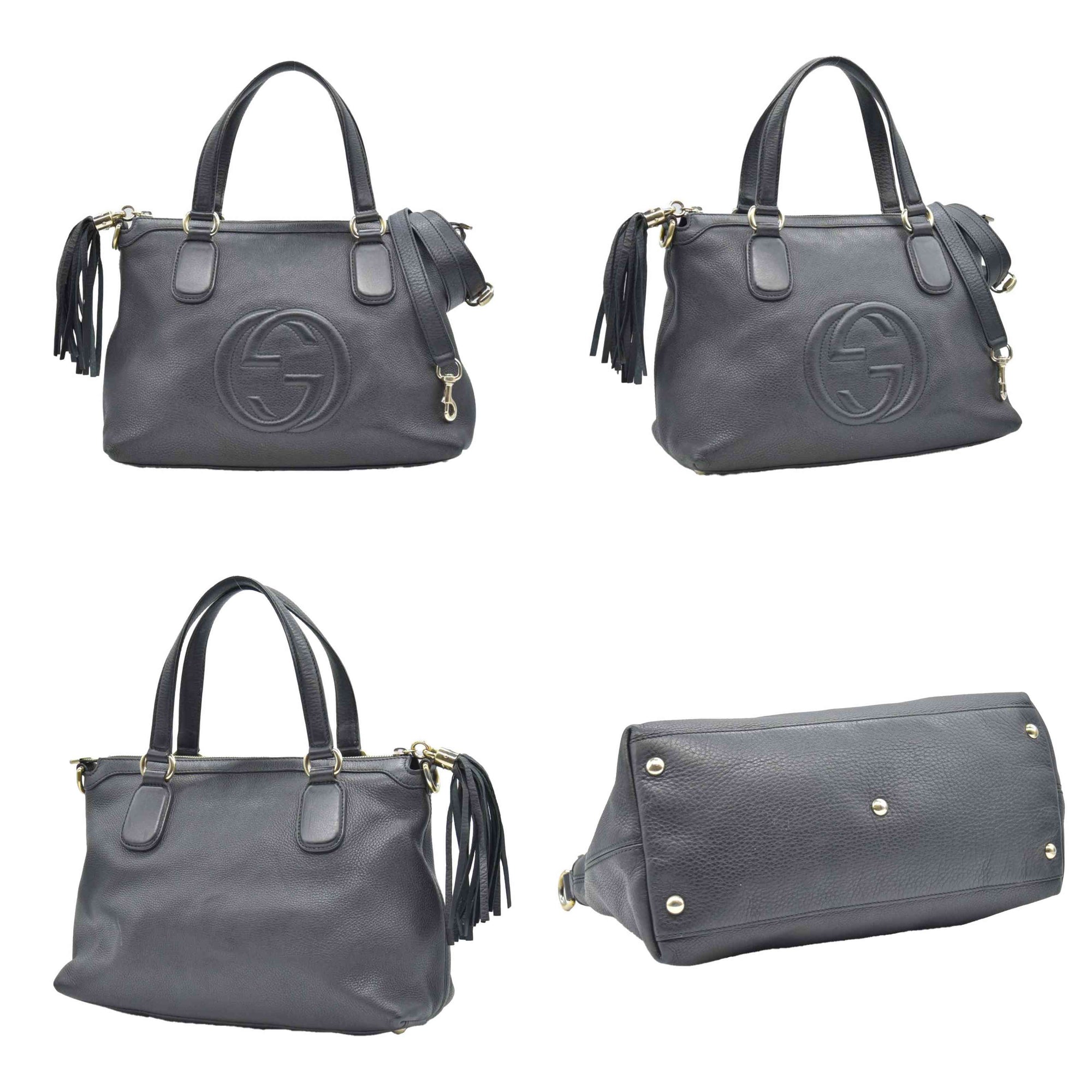 $2150 CONSIGNMENT GUCCI Cellarius Calfskin Small Soho Top Handle Satchel Black