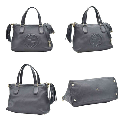 $2150 CONSIGNMENT GUCCI Cellarius Calfskin Small Soho Top Handle Satchel Black