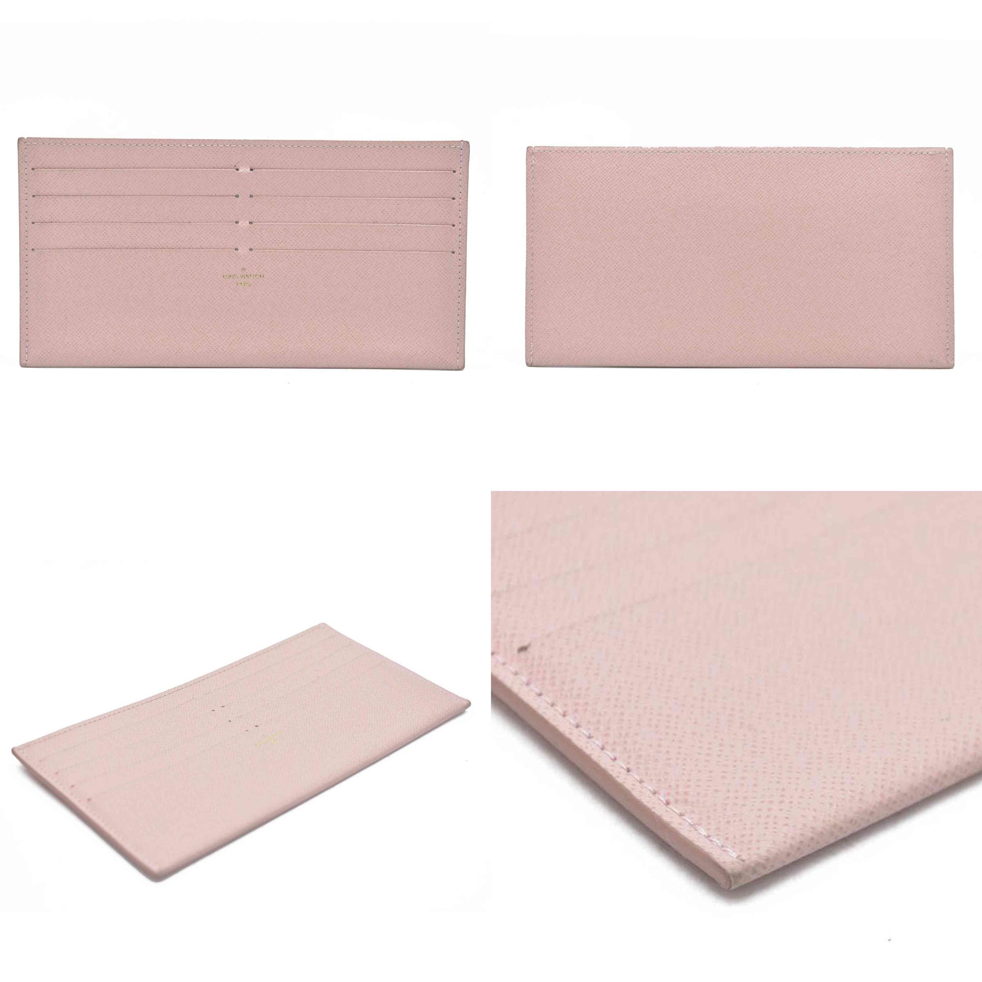 $1720 Louis Vuitton  Calfskin Felicie Card Holder Insert Rose Ballerine