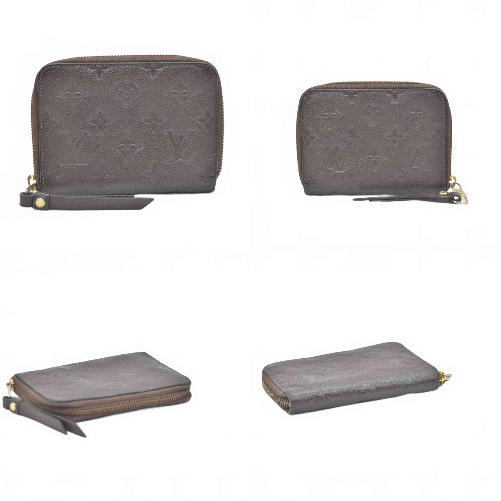 $820 2012 TS2152 Louis Vuitton Terre Monogram Empreinte Leather Secret Compact Wallet