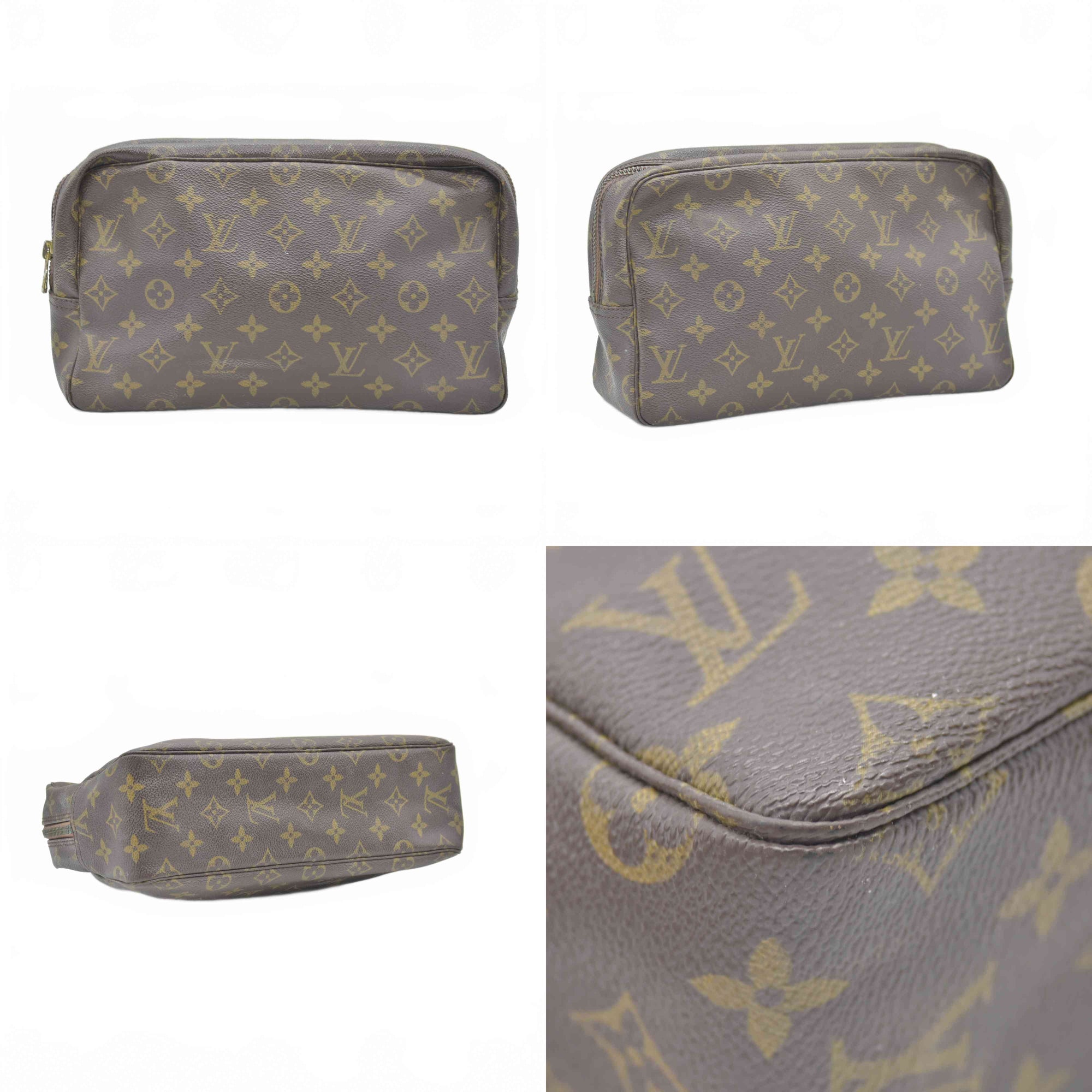 $600 1985 LOUIS VUITTON Monogram Trousse Toilette 28 Clutch Bag 854MI