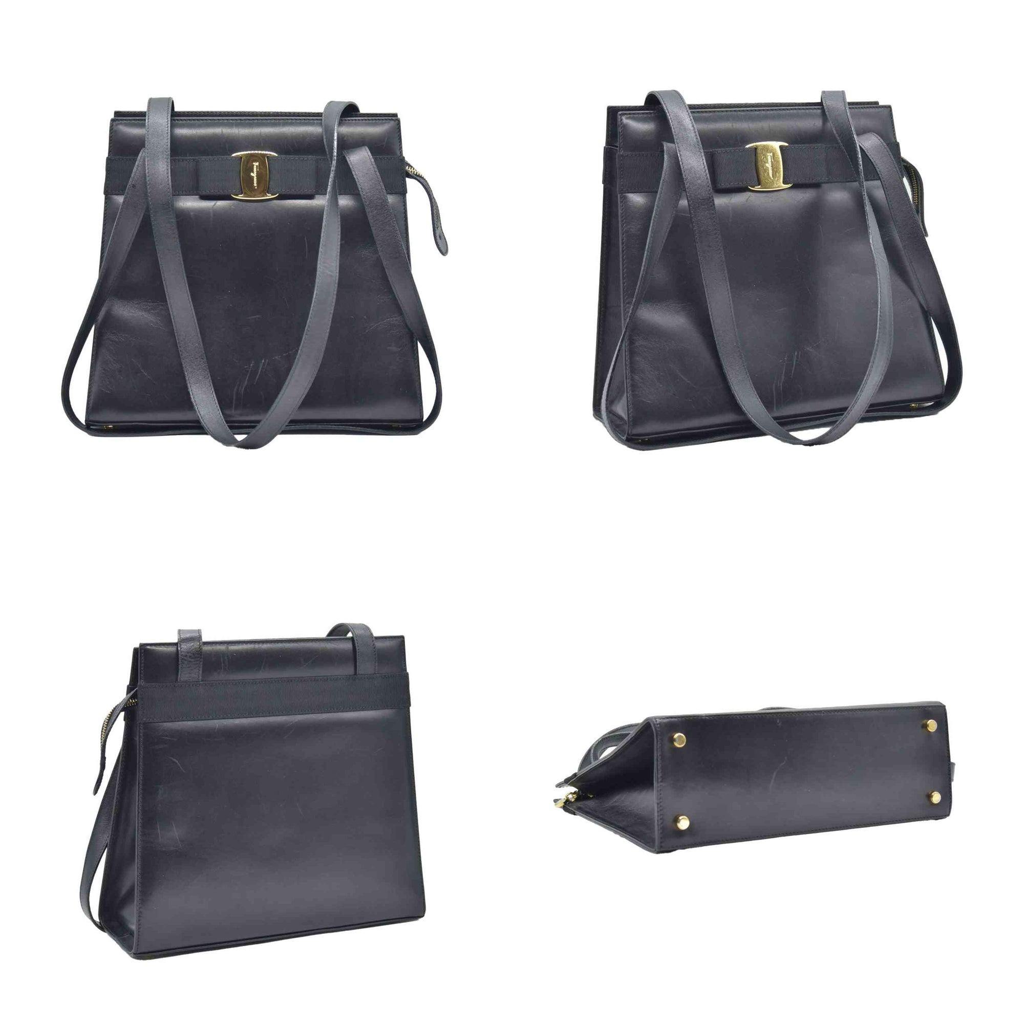 $1620 CONSIGNMENT Salvatore Ferragamo Vara Bow Shoulder Bag