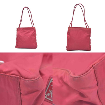 $850 Prada Vintage Tessuto Nylon Shoulder Bag Pink CONSIGNMENT 10020933