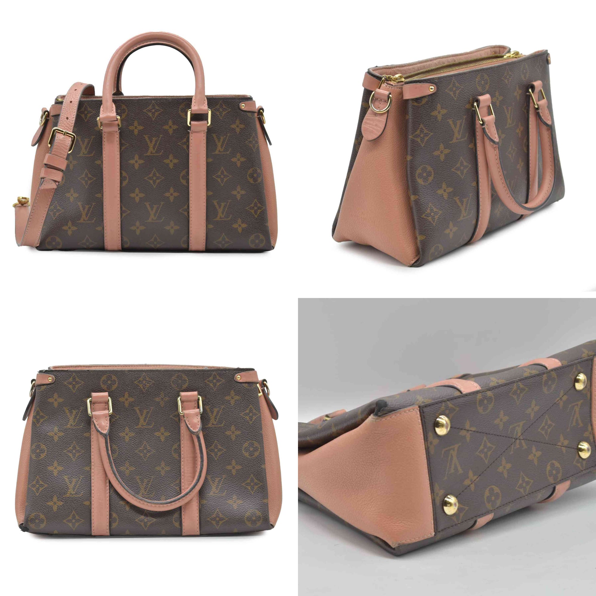 $2560 2019 Louis Vuitton Soufflot BB Monogram Peach Shoulder Bag Cloth CA4129 10019424