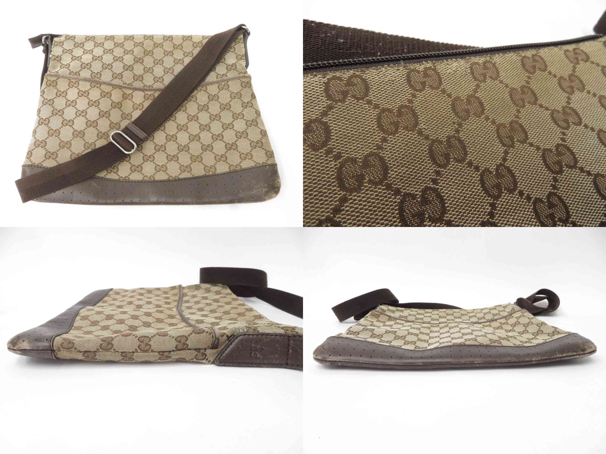 $950 2010 Gucci GG Canvas Shoulder Messenger Bag 181092-204991