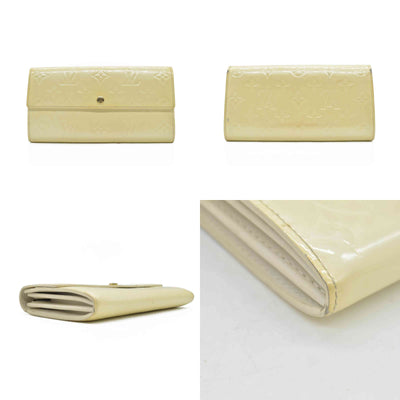 $840 Louis Vuitton Vernis Sarah Wallet Ivory CONSIGNMENT