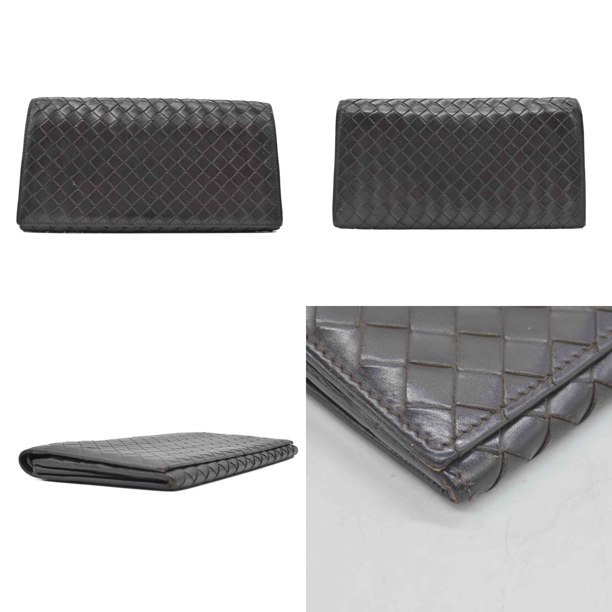 Bottega Veneta Intrecciato Brown Bifold Long Wallet CONSIGNMENT