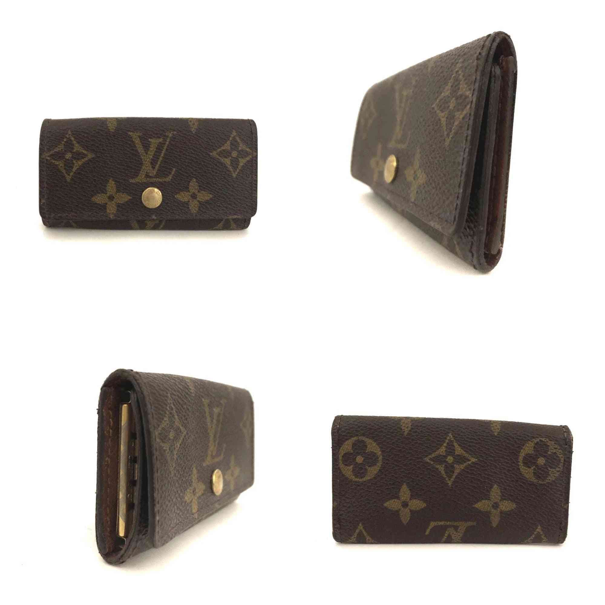 $345 Louis Vuitton Monogram Multicles 4 Ring Key Case Brown TH0060