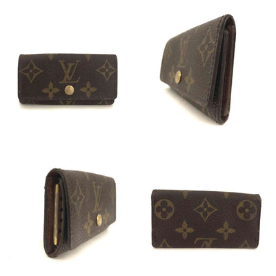 $345 Louis Vuitton Monogram Multicles 4 Ring Key Case Brown TH0060