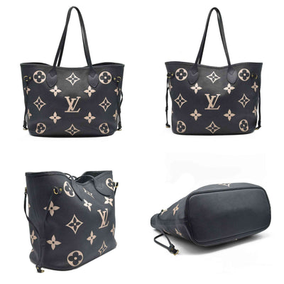 $3050 Louis Vuitton Neverfull NM Tote Bicolor Monogram Empreinte Giant MM
