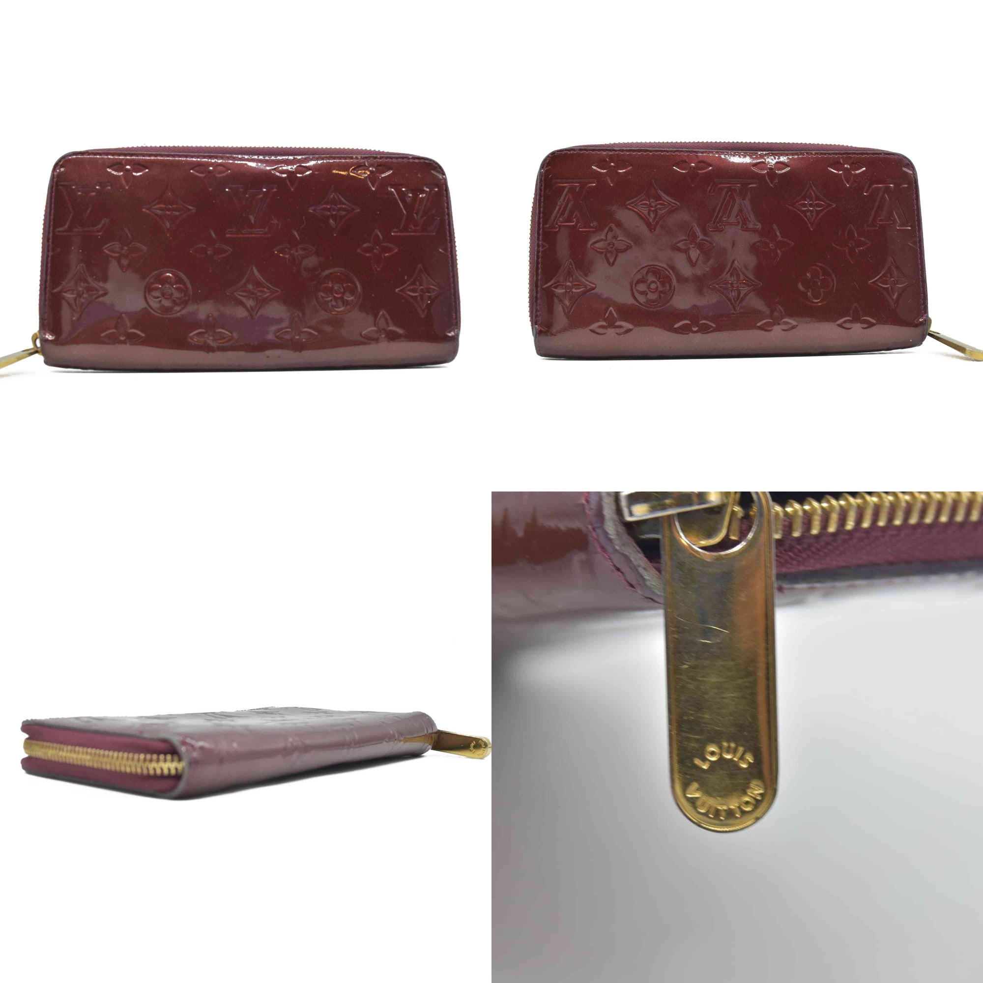 $1060 Louis Vuitton Vernis Zippy Wallet Griotte SD4102 CONSIGNMENT