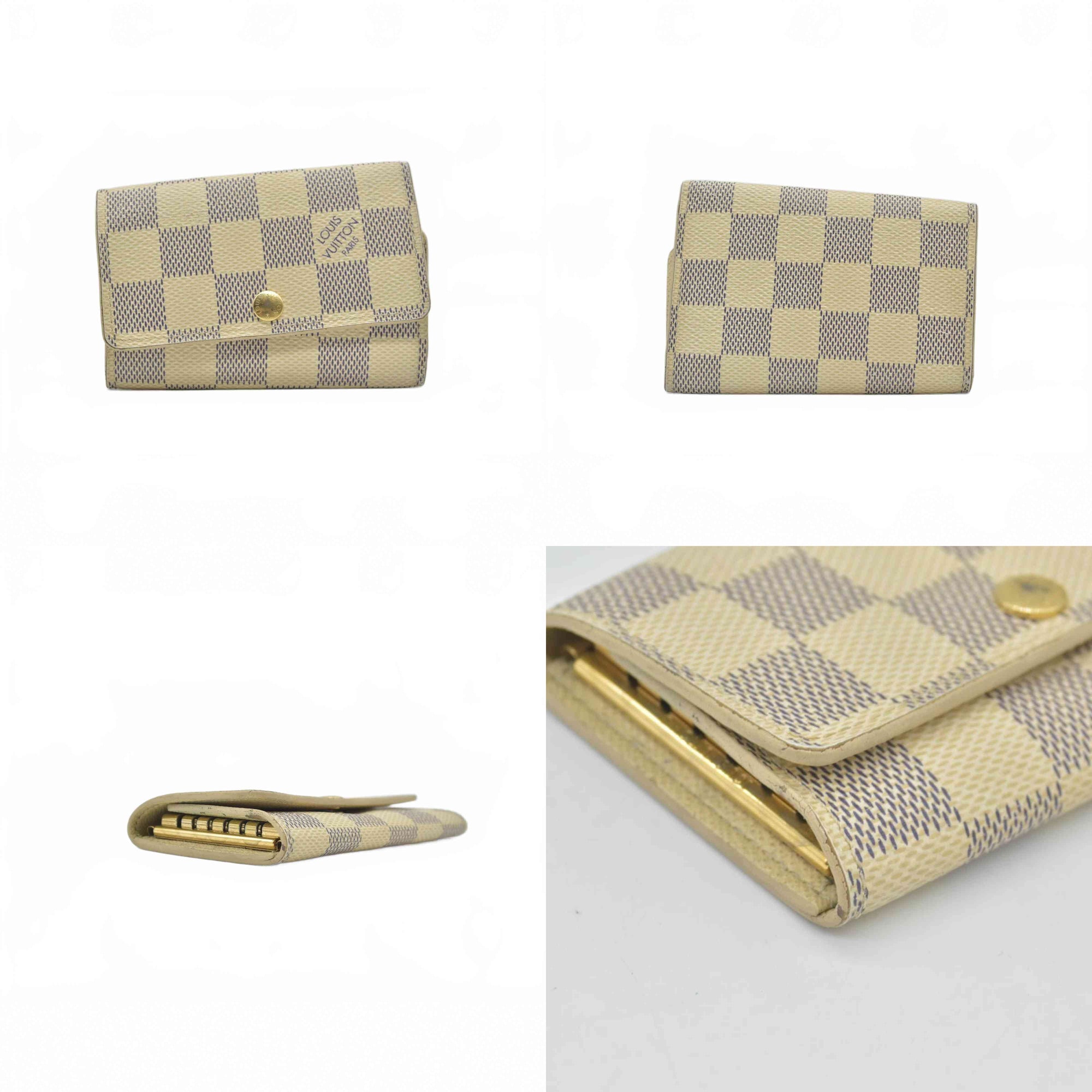 $345 LOUIS VUITTON Damier Azur Multicles 6 Ring Key Case