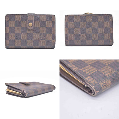 $750 2003 Louis Vuitton Damier Ebene Kisslock French Wallet MI1003 CONSIGNMENT