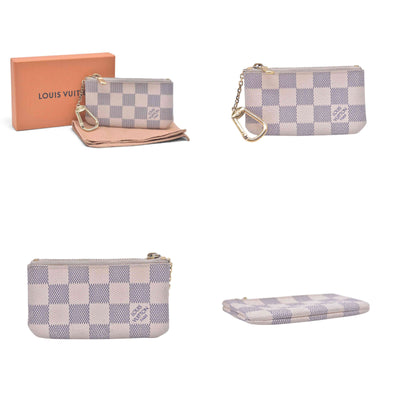 $325 2008 LOUIS VUITTON Damier Azur Cles Key Pouch GA0068 CONSIGNMENT 10021431