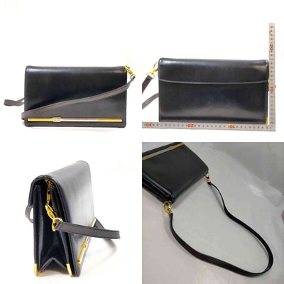 $1290 Christian Dior Shoulder Bag Black Leather