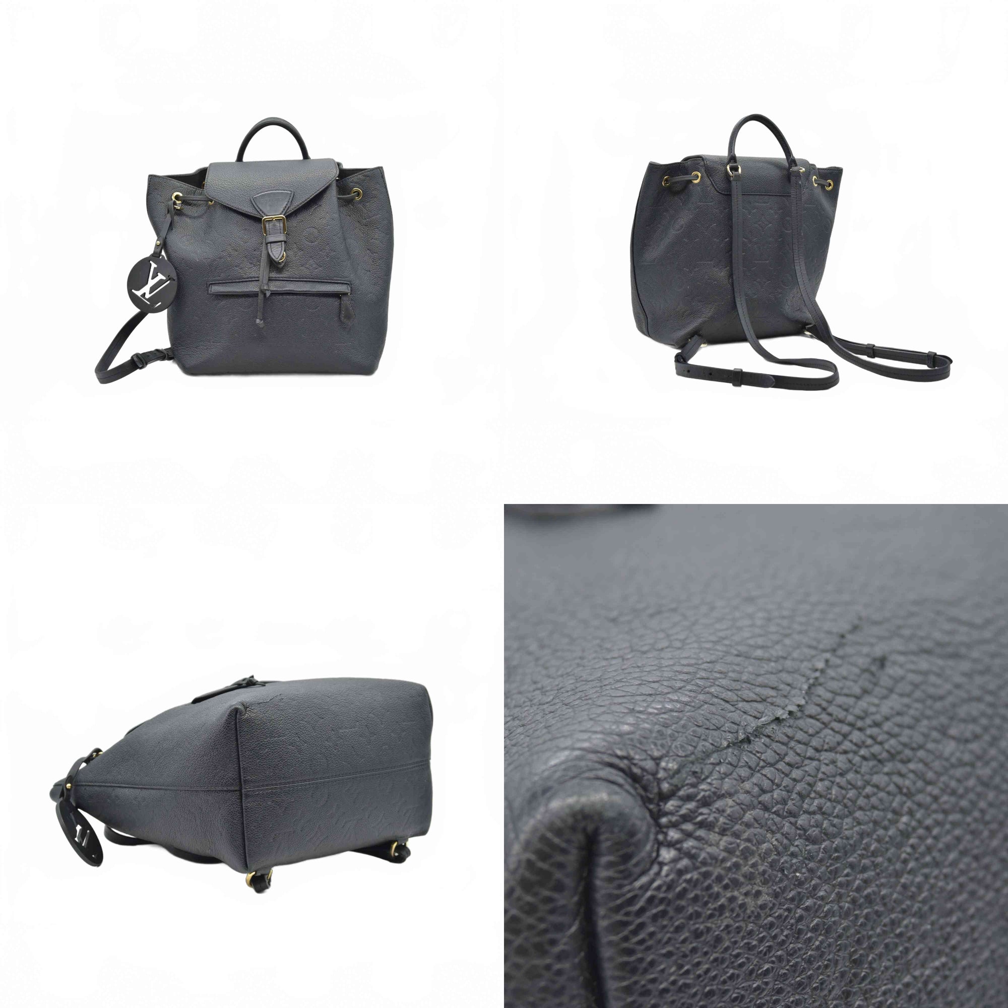 $2980 Louis Vuitton Black Montsouris Empreinte Noir Black Backpack 2020 10019957