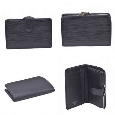 $730 2006 LOUIS VUITTON Epi Leather Black French Wallet CONSIGNMENT 10021623 MI0016