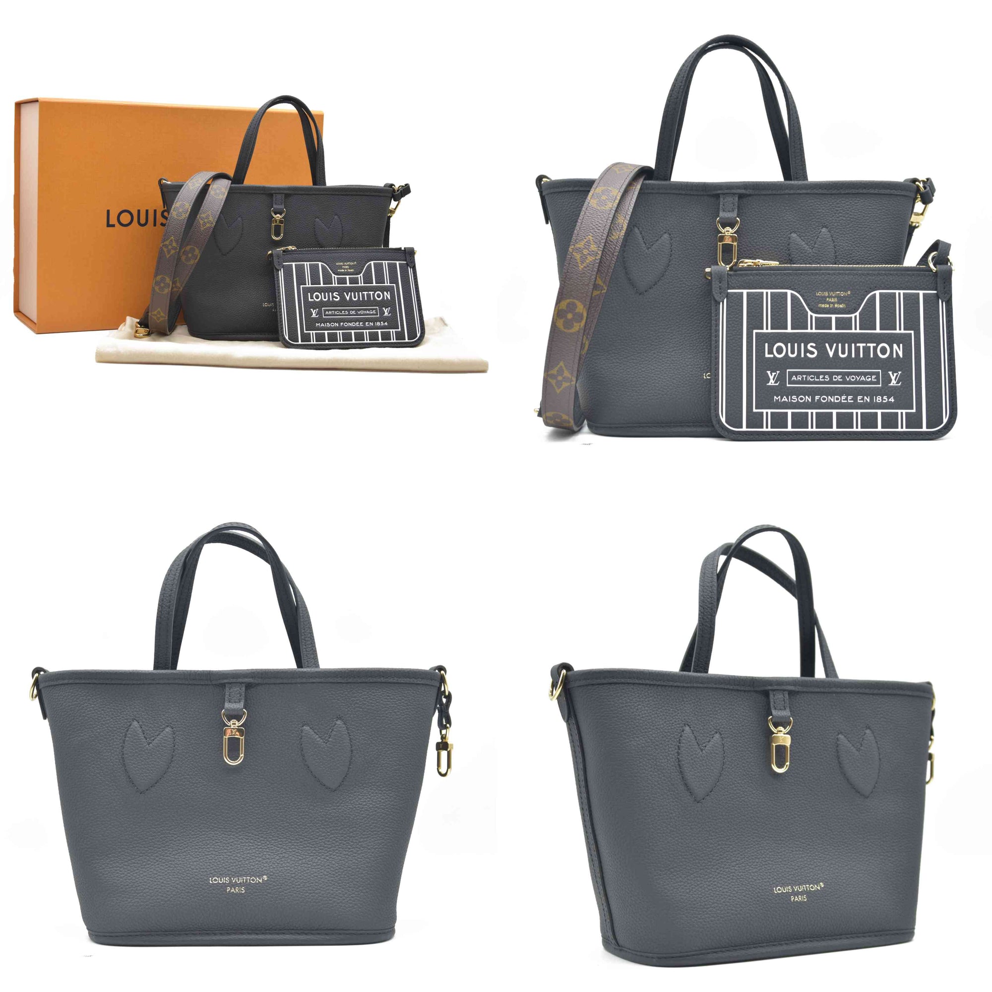 Louis Vuitton  Monogram Neverfull Inside Out Bandouliere BB Black