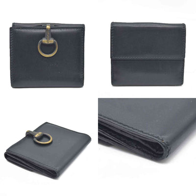 $590 Gucci Vintage Horsebit Bifold Wallet Leather Black