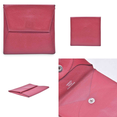 $320 HERMES Red Leather Envelope Card Holder Pouch CONSIGNMENT 10021449