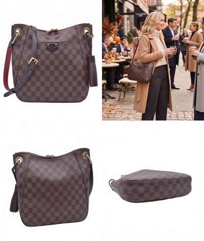 $1,520 2018 Louis Vuitton Damier Ebene South Bank Besace DR1188 10021530