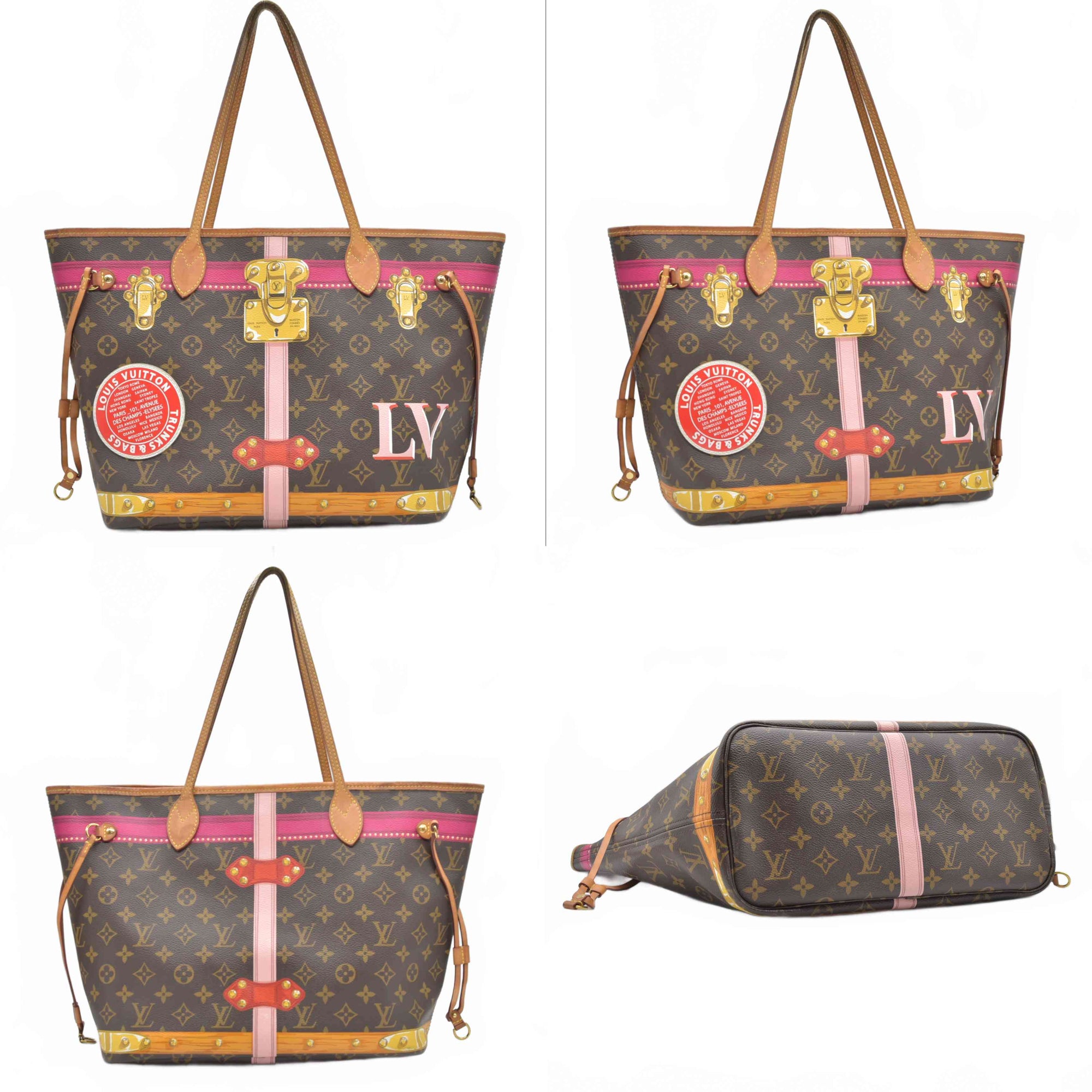 2018 $2170 Louis Vuitton  Monogram Summer Trunks Neo Neverfull MM GI2128