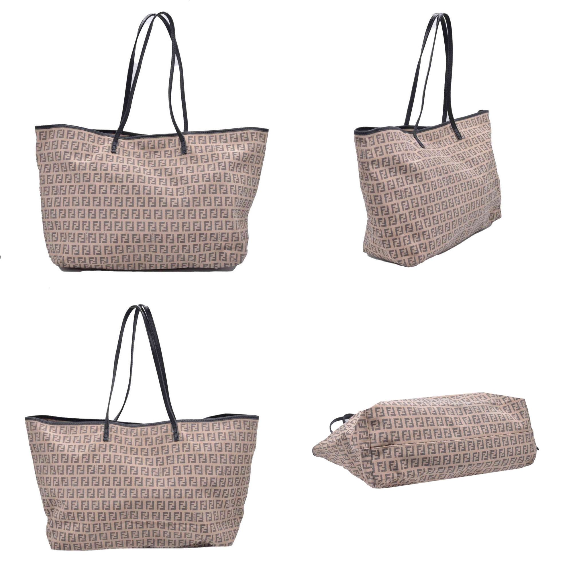 $850 FENDI Zucca Spalmati Medium Roll Tote Tobacco CONSIGNMENT